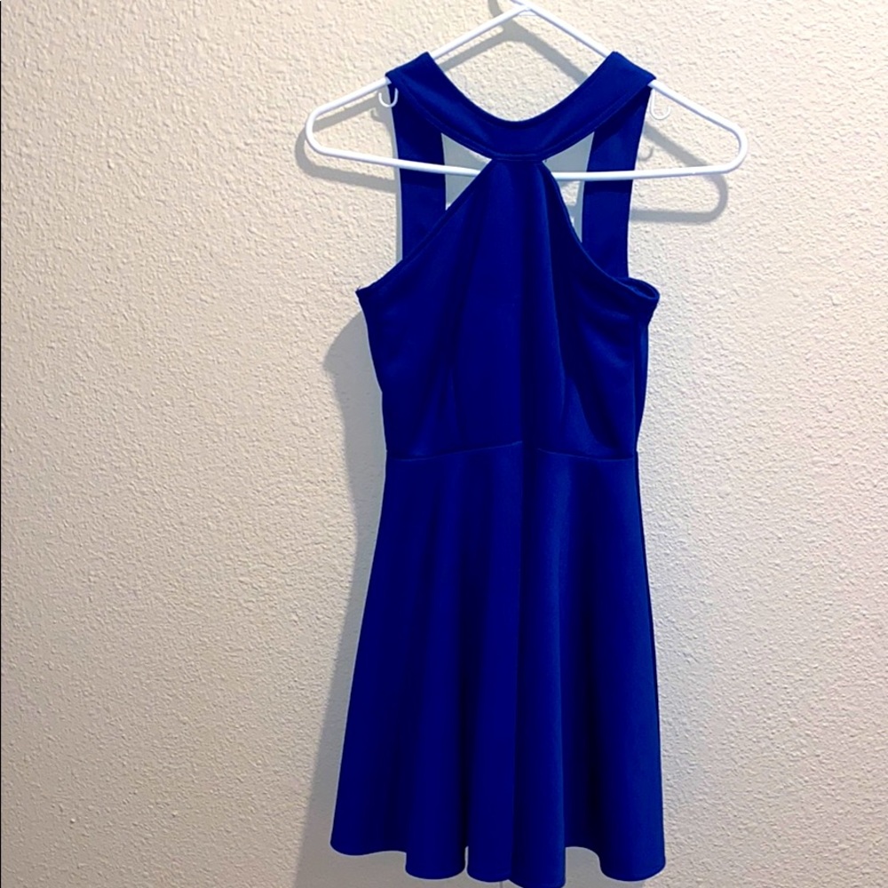 Dark Blue Halter Mini Dress